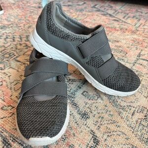 VIONIC Gray Slip-On Sneakers with Velcro Straps